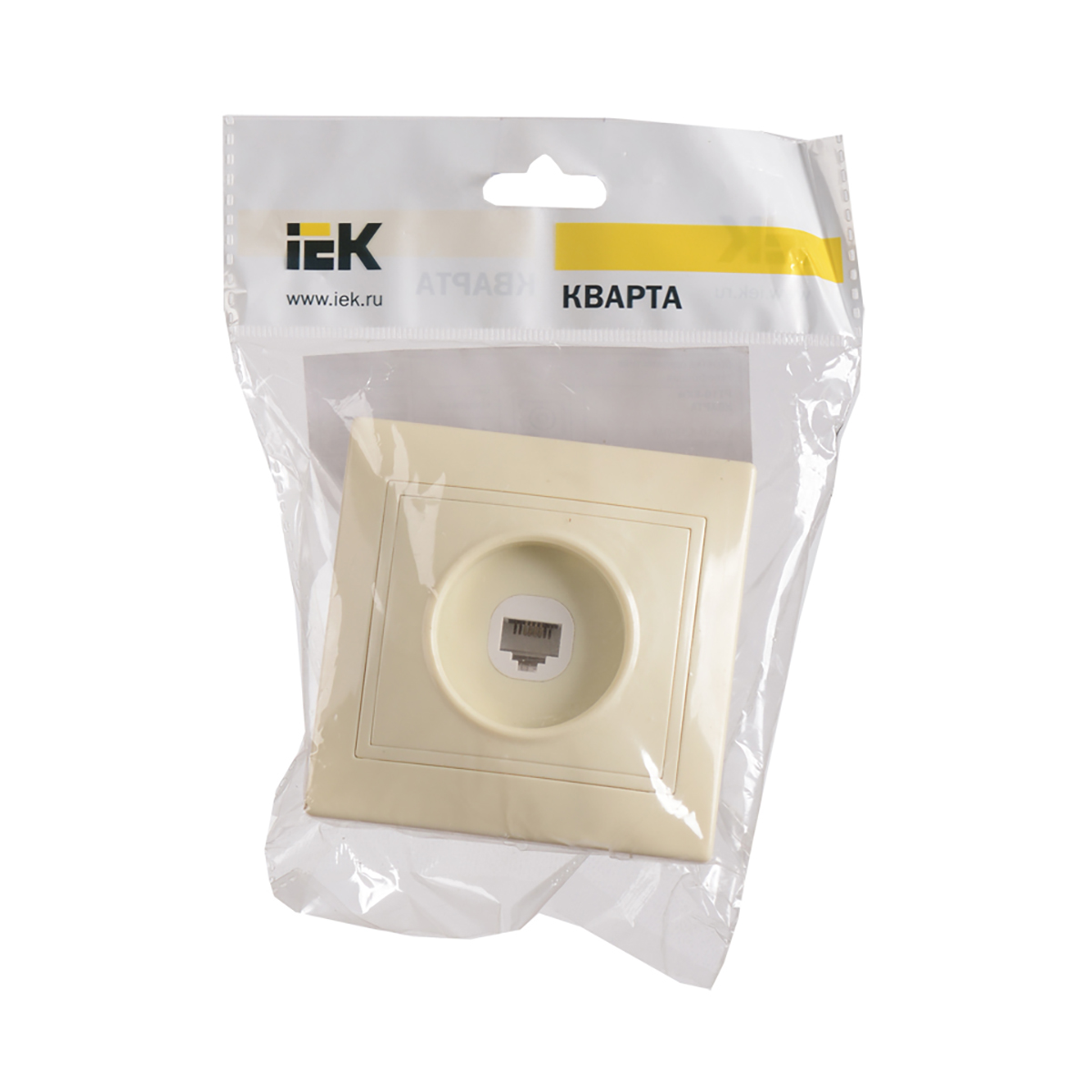Розетка телефонная "кварта" 1 местн. рт10-ккм, кремовый (1/10/200) "iek"