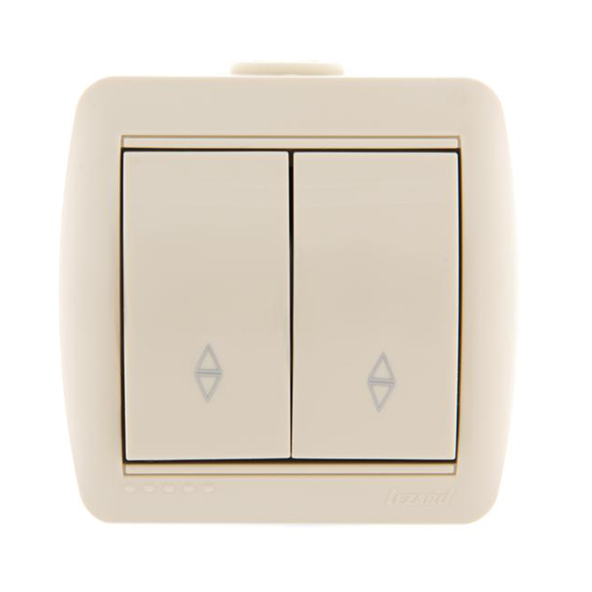 Выключатель открыт. уст. "nata" 2-х кл. проходной, кремовый (1/10/120) "lezard" 710-0300-106