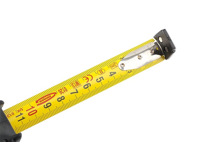 Рулетка "Schlagfest", 3 м x 19 мм, магнитный обрезиненный зацеп, двусторонняя шкала, Нейлоновое покрытие, автоматическая фиксация Gross (31111)