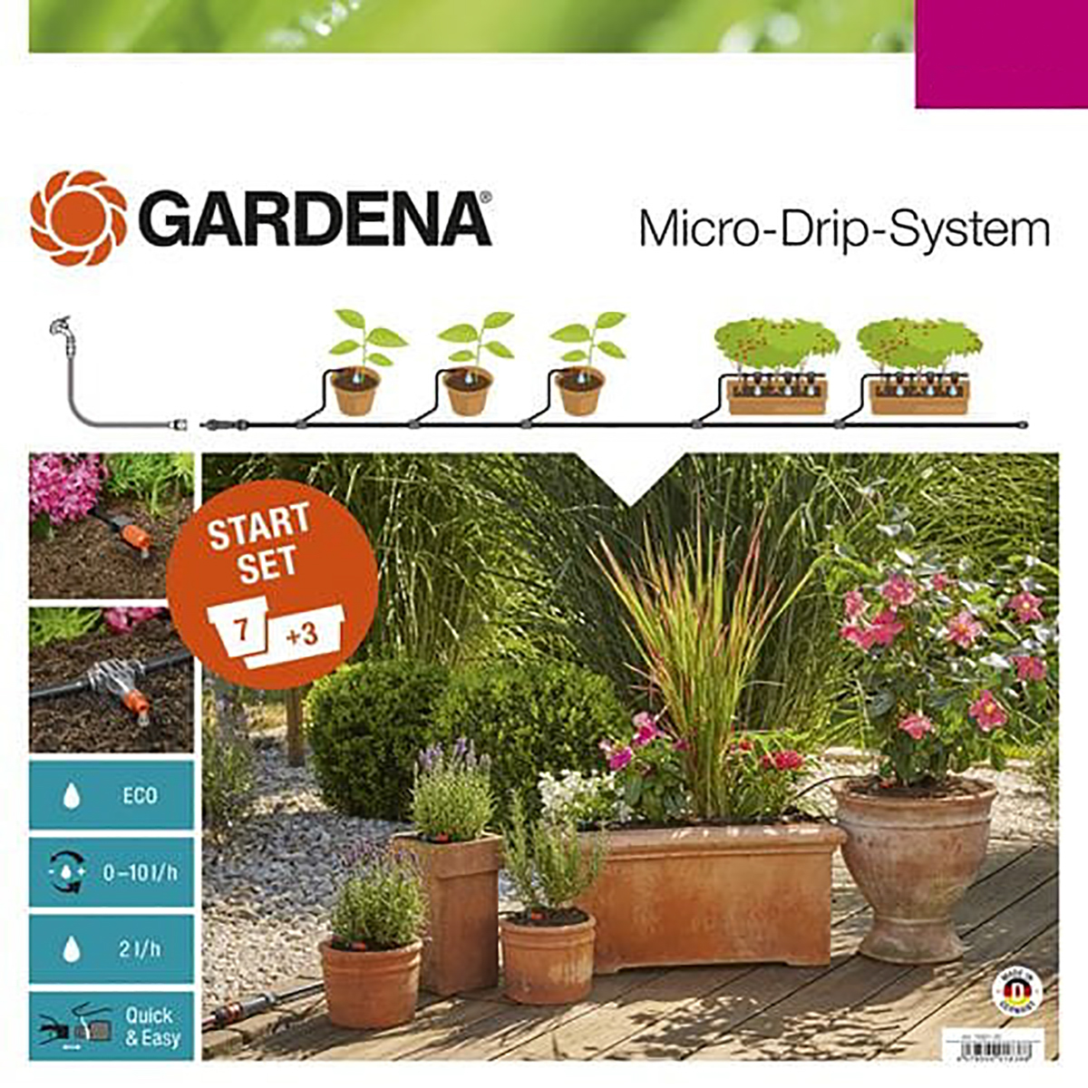 Комплект микрокапельного полива базовый  (1/3) "gardena" 13001-20.000.00