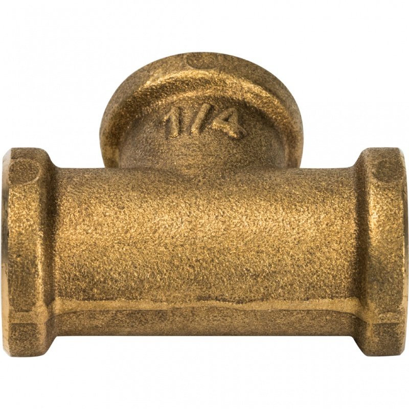 Тройник резьбовой ВР 1/4" латунь STOUT