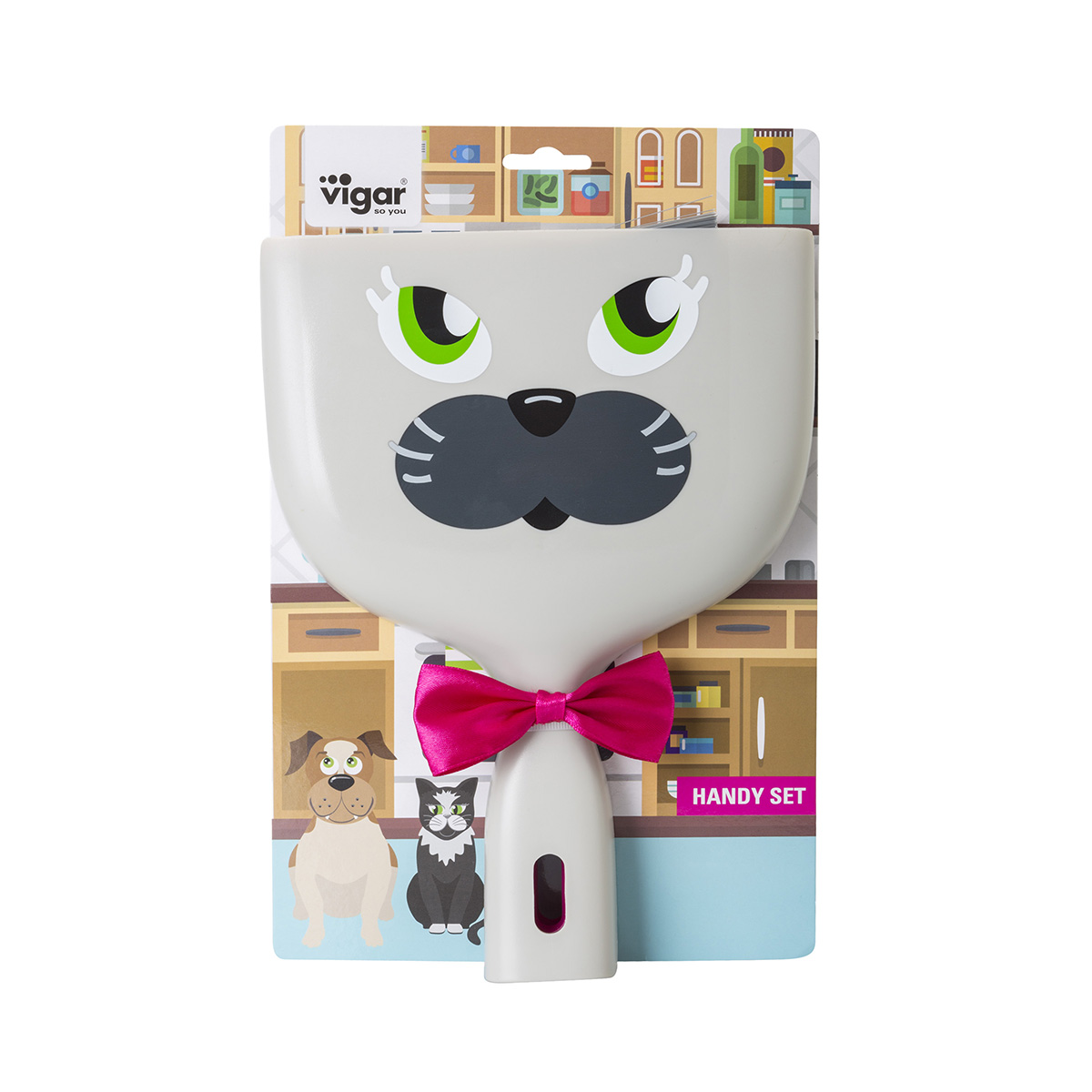 Комплект для уборки "felix" (щетка-сметка + совок) серый (1/6) "vigar" 9541