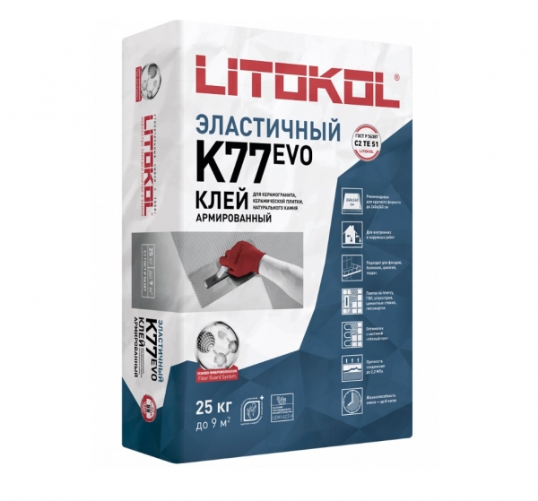Плиточный клей высокоэластичный LITOKOL SUPERFLEX K77 25 кг