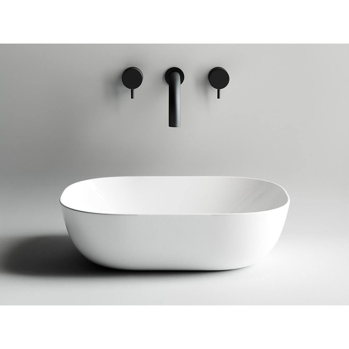 Раковина накладная "element" 455*325*135 мм прямоуг., белая "ceramica nova" cn6009