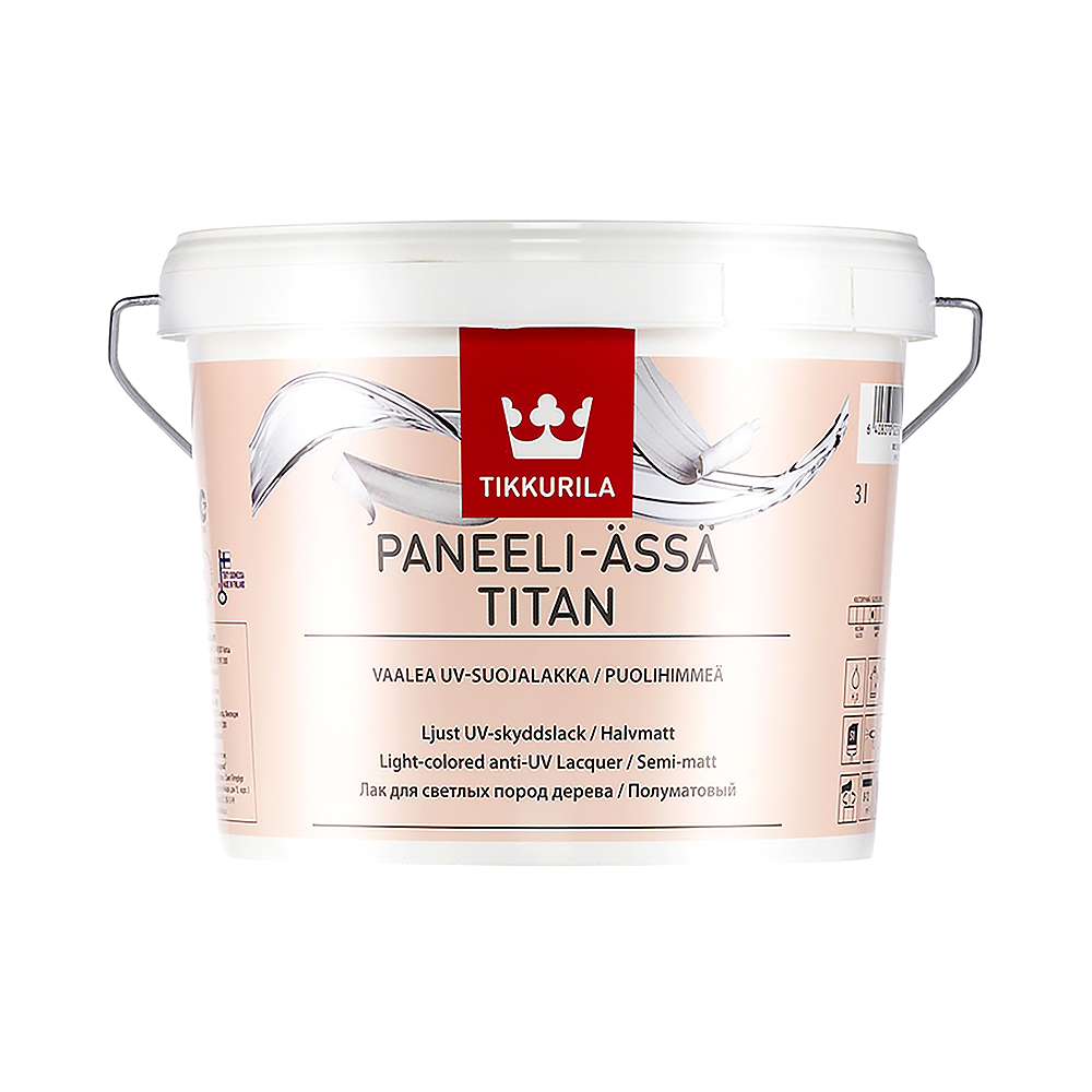 Панели-ясся титан  п/матов.  3 л (1)  лак акрилатн. для светл.дерева "тиккурила"