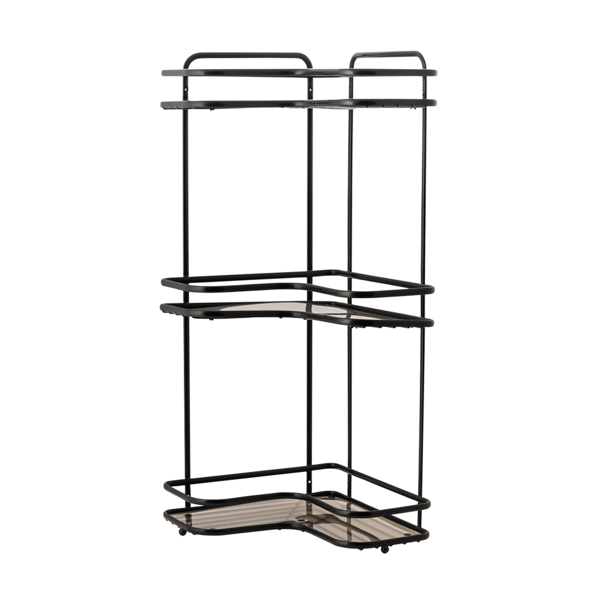 Полка для ванной угловая 3-х ярусная "termo" 27*27*62 см (черный) (1/8) "swensa" swr-1004-03-blk