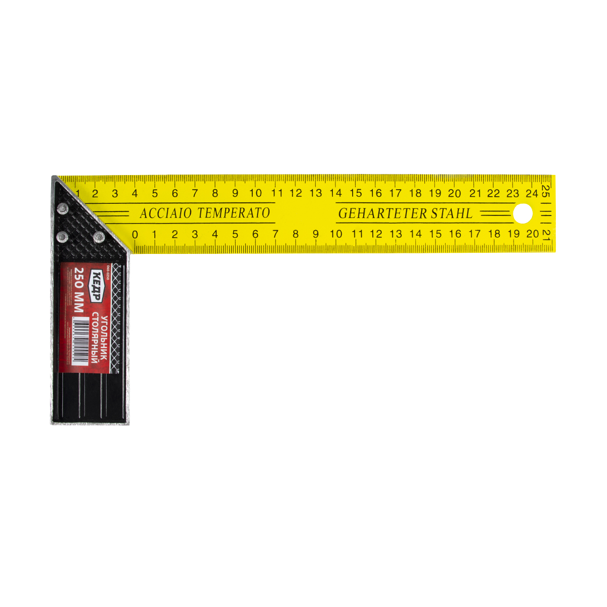 Угольник столярный 250 мм (1/12/120) "кедр"  060-0250