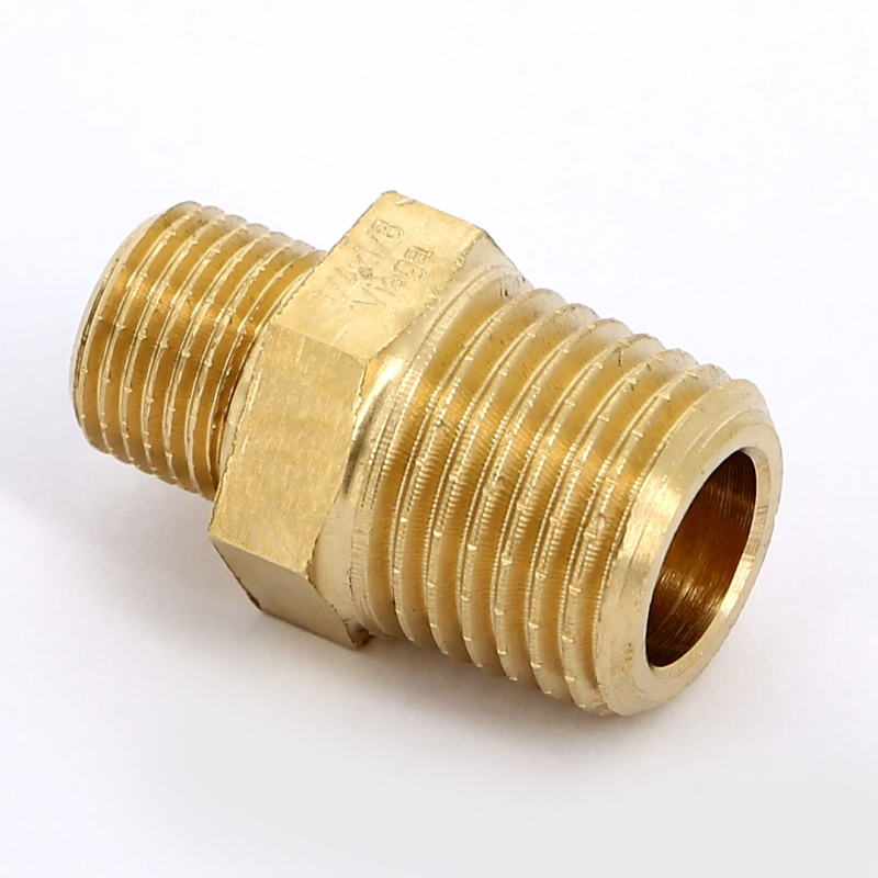 Ниппель резьбовой (НР) 3/8" х 1/4" бронза VIEGA (282127)