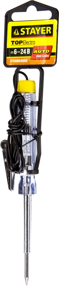 STAYER TOPElectro, 6 - 24 В, 120 мм, флажок-подвеска, электрический пробник для автопроводки (2573-24V)