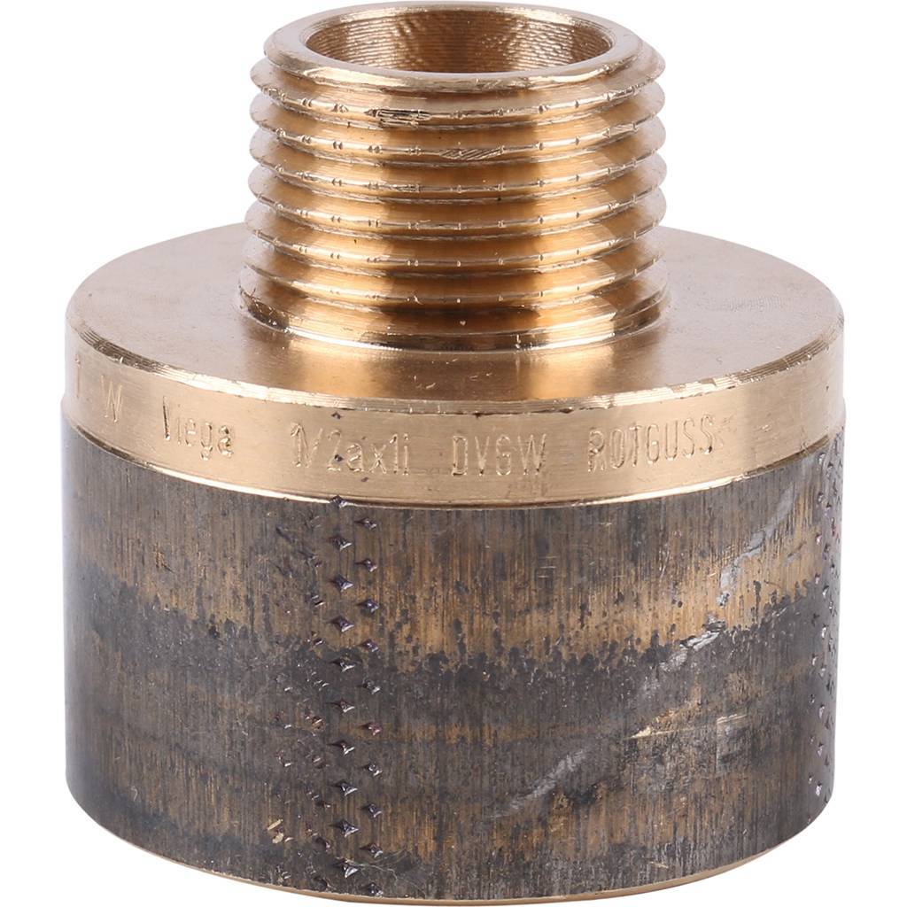 Переходник резьбовой 1/2" x 1" ВН бронза VIEGA (320430)