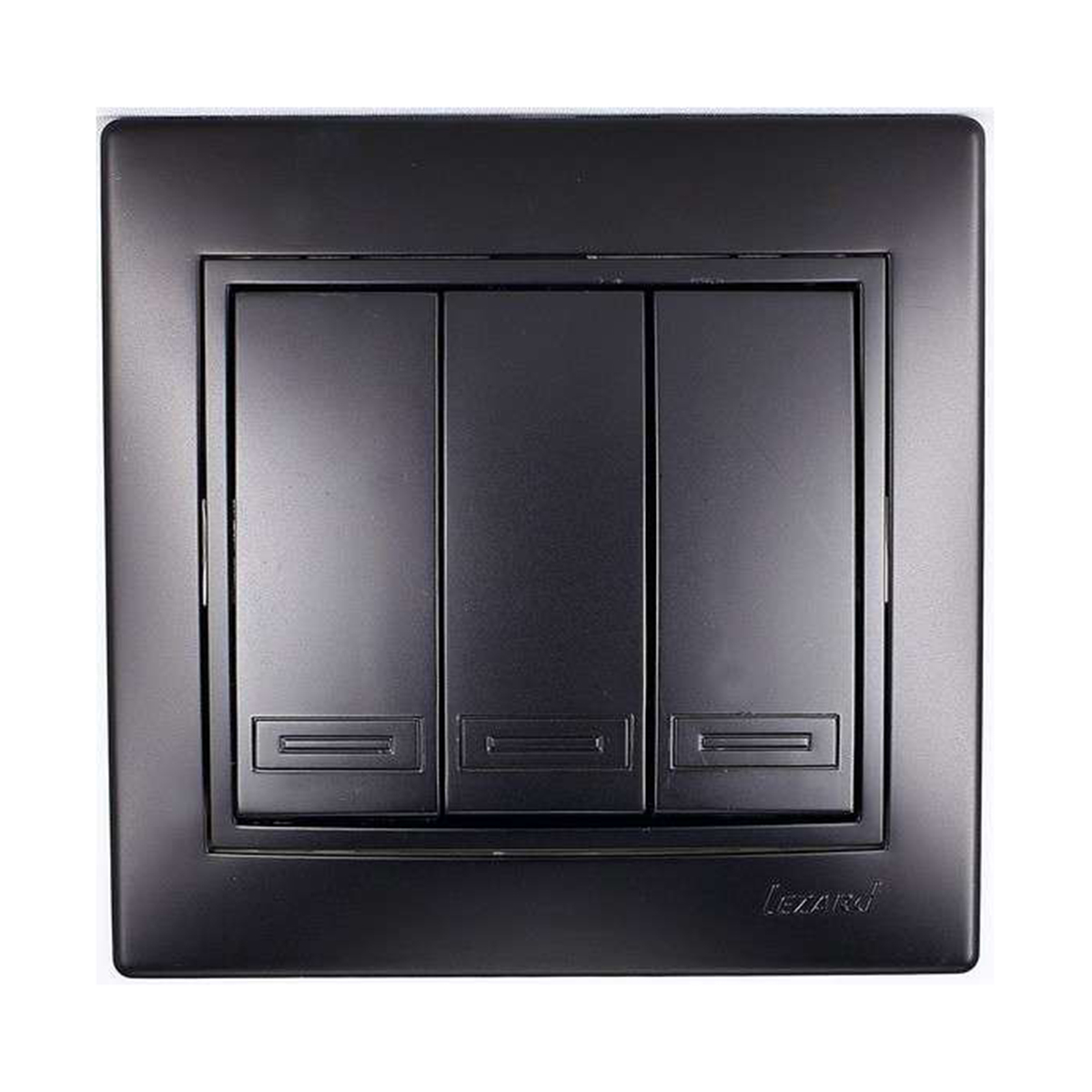 Выключатель "mira" 3-х кл., черный бархат (1/10/120) "lezard" 701-4242-109