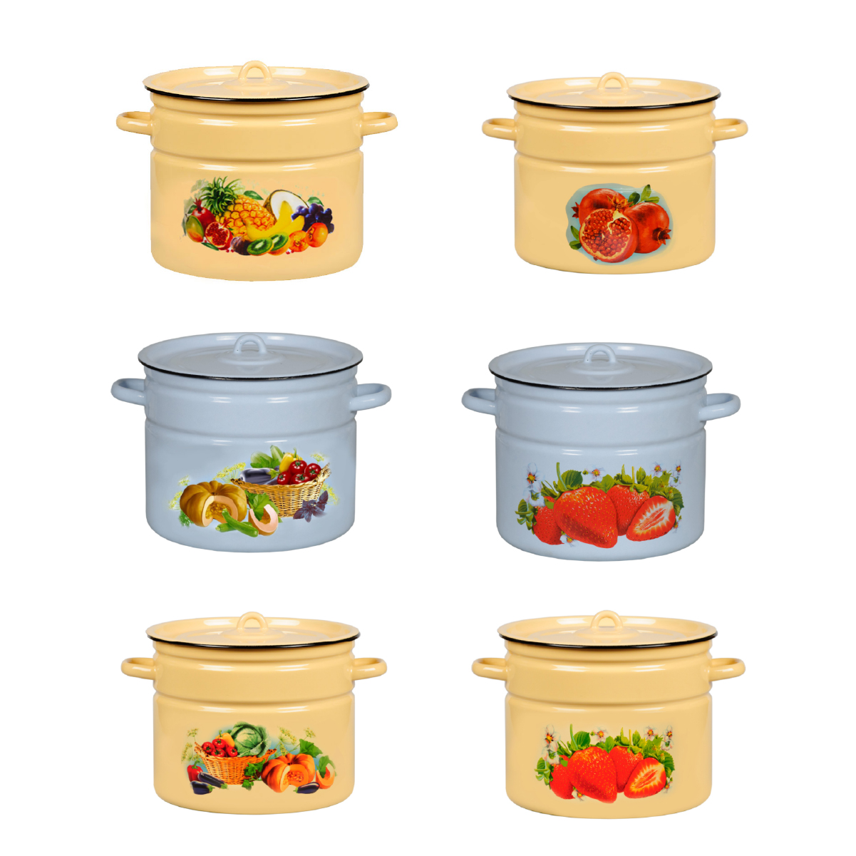 Кастрюля эмалиров. с крышкой декор. 9 л (1/2) "стальэмаль"  1с200с