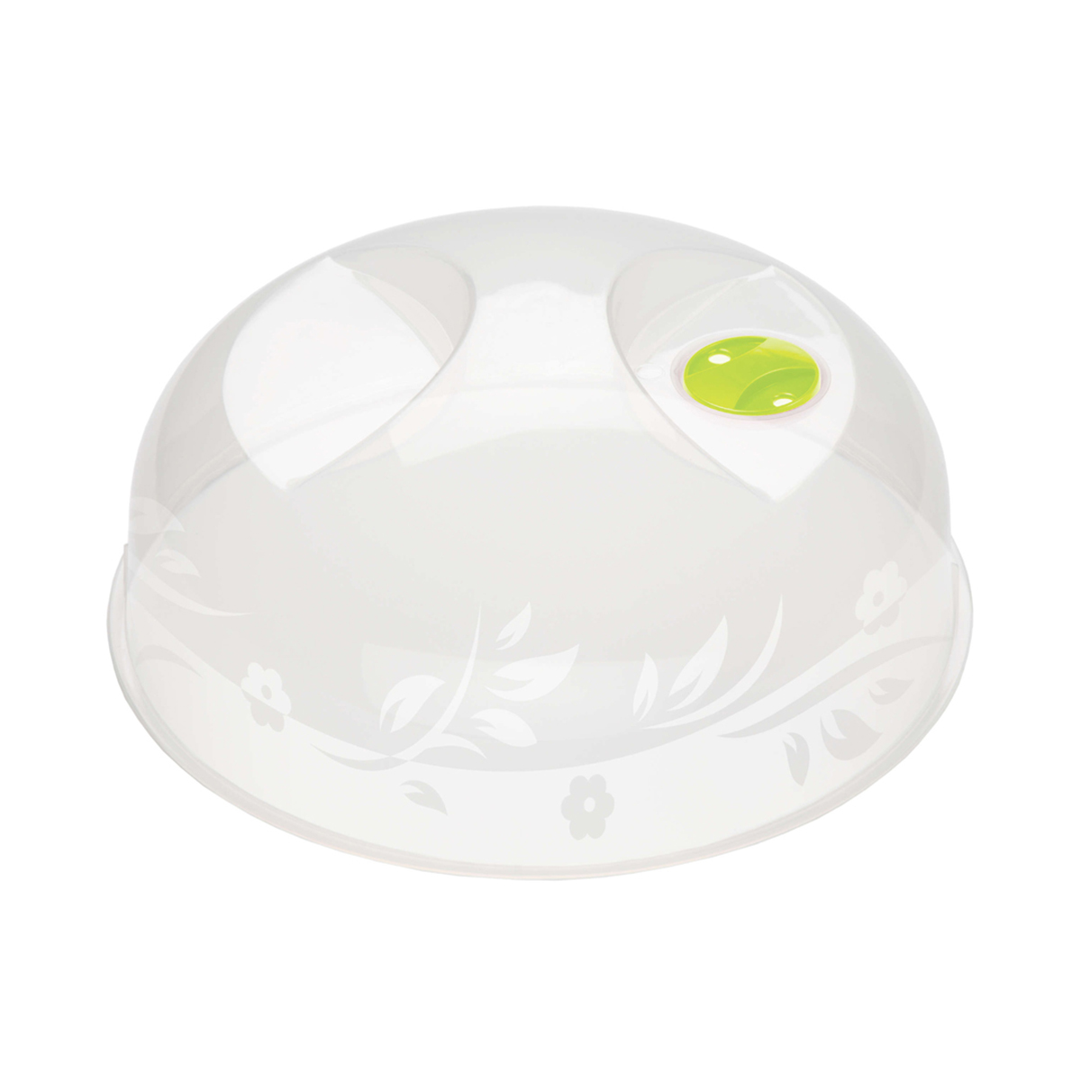 Крышка для свч d=230 мм с цветочным орнаментом (бесцветн.) (1/40) "бытпласт"