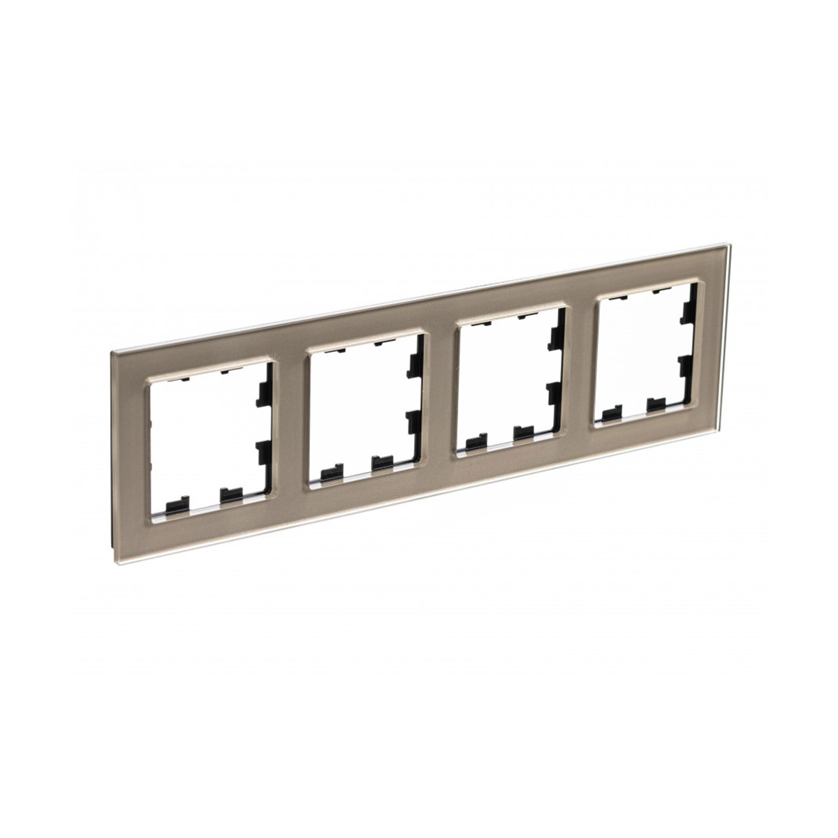 Рамка "atlasdesign nature" 4-х местн. универс., стекло, шампань (1/6/12) "schneider"