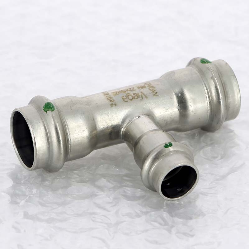 Тройник пресс 22х15х22 нержавеющая сталь Sanpress Inox VIEGA