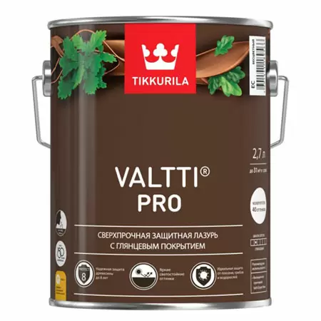 Tikkurila Valtti Pro / Тиккурила Валти Про лазурь сверхпрочная, глянцевая