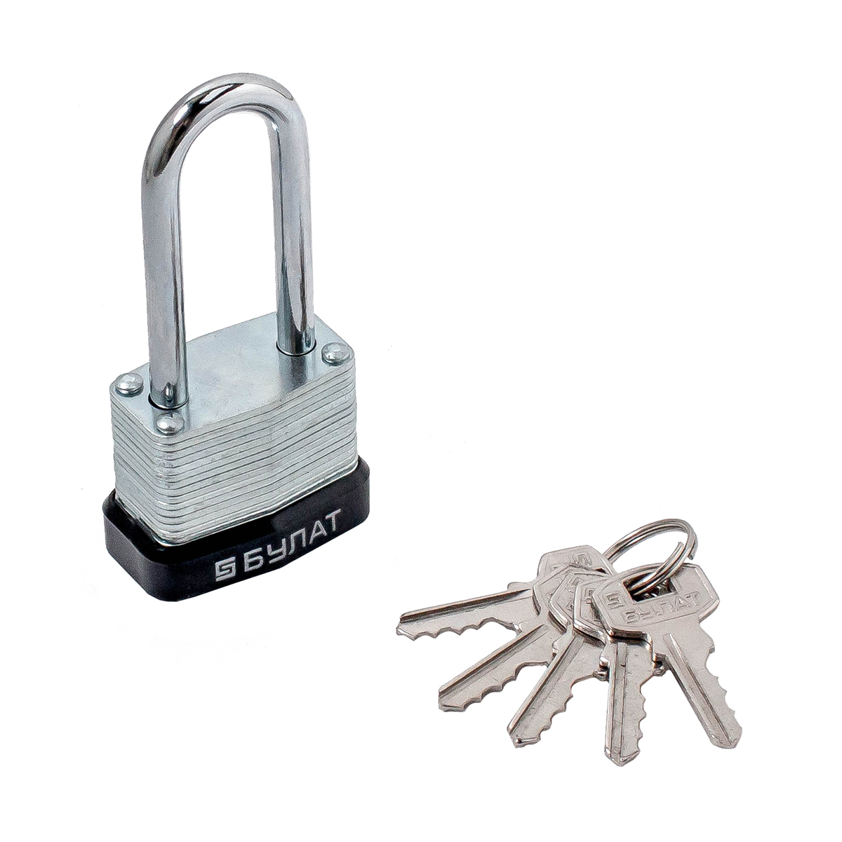 Замок навесной вс 0130-01 5 мм (5 ключей, длинная дужка) (1/6/48/) "булат"