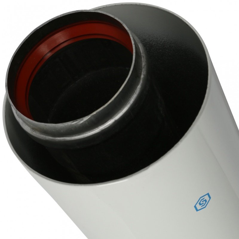 Труба дымохода 60 х 100 L=2000 мм с уплотнением и хомутом STOUT