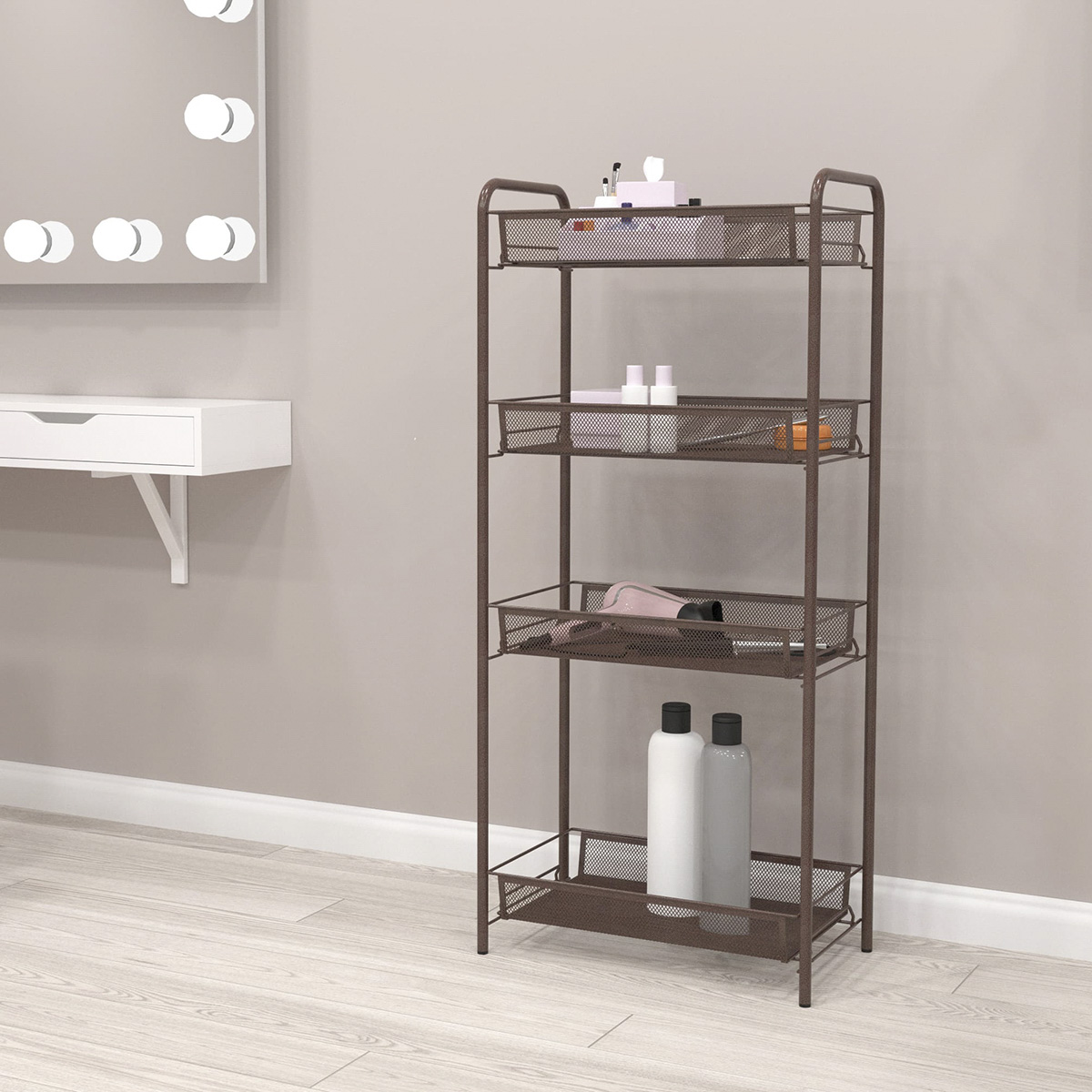 Этажерка "ладья 24" 4 корзины (250*440*960 мм) медный антик (1) э 556 м