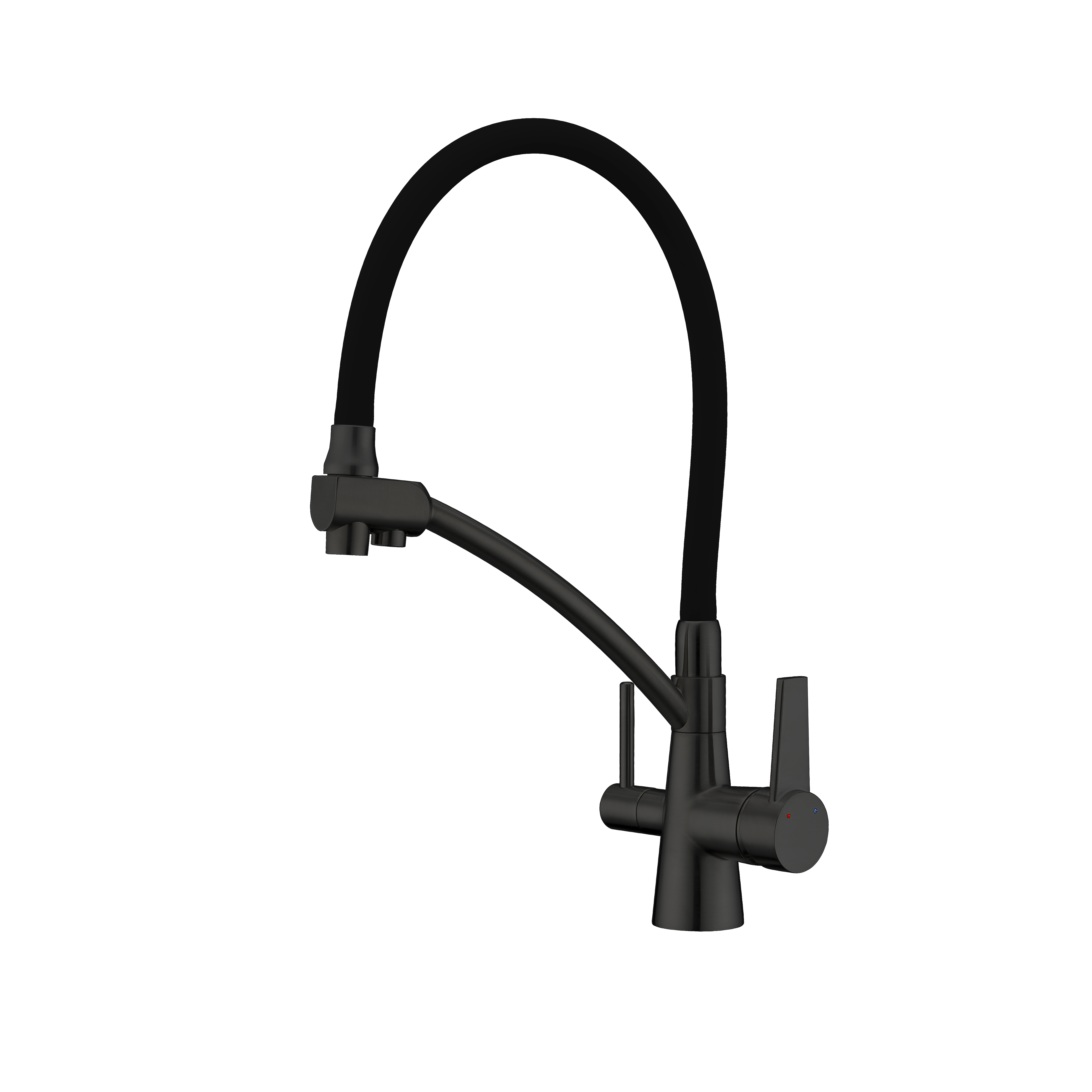 Смеситель для кухни g4398-16 гибкий излив, подключ. к фильтру питьев. воды, черный (1/8) "gappo"