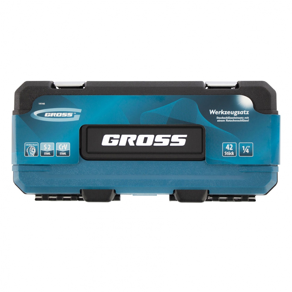 Набор инструментов 42 предмета, 120 зубьев, CrV, 1/4" Gross (14146)
