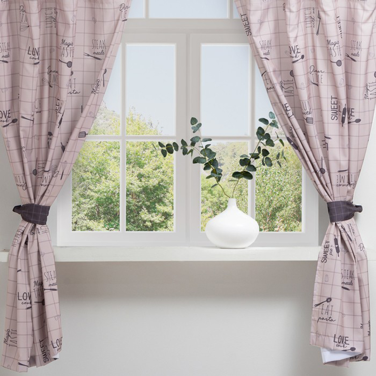 Шторы для кухни "homemade" 145*170 см компл. 2 шт. с подхватами (1) "этель" 5513586