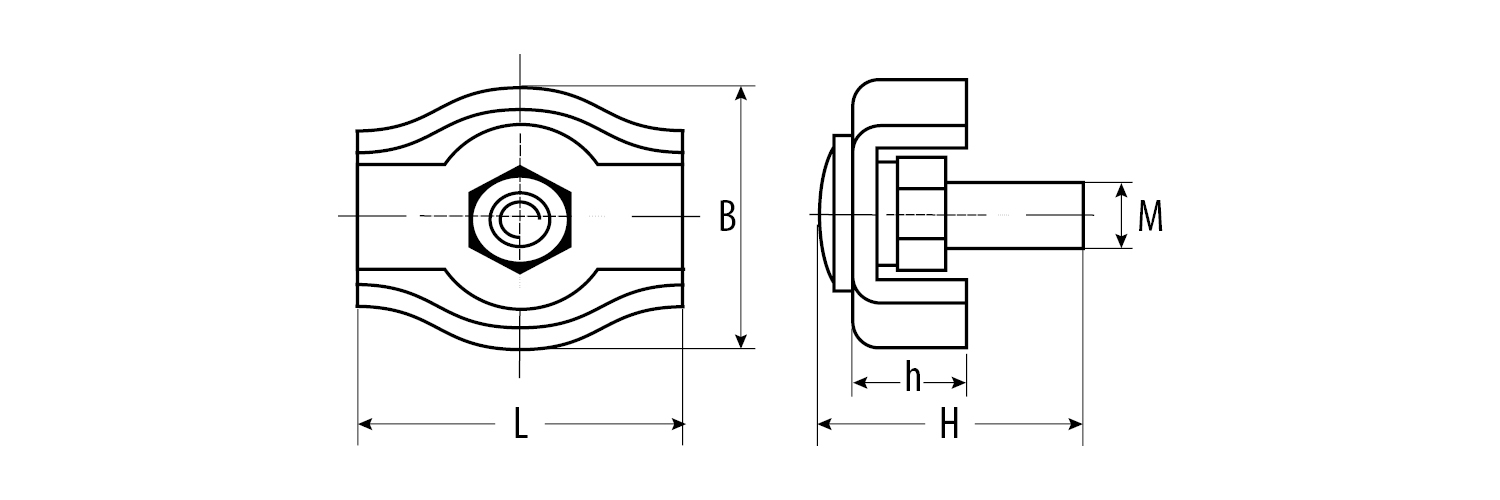 Зажим троса одинарный, 5мм, 2 шт, оцинкованный, ЗУБР