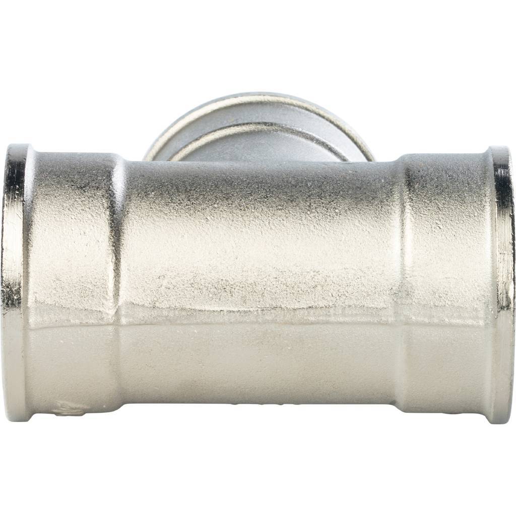 Тройник резьбовой ВР 1"1/4 никель STOUT