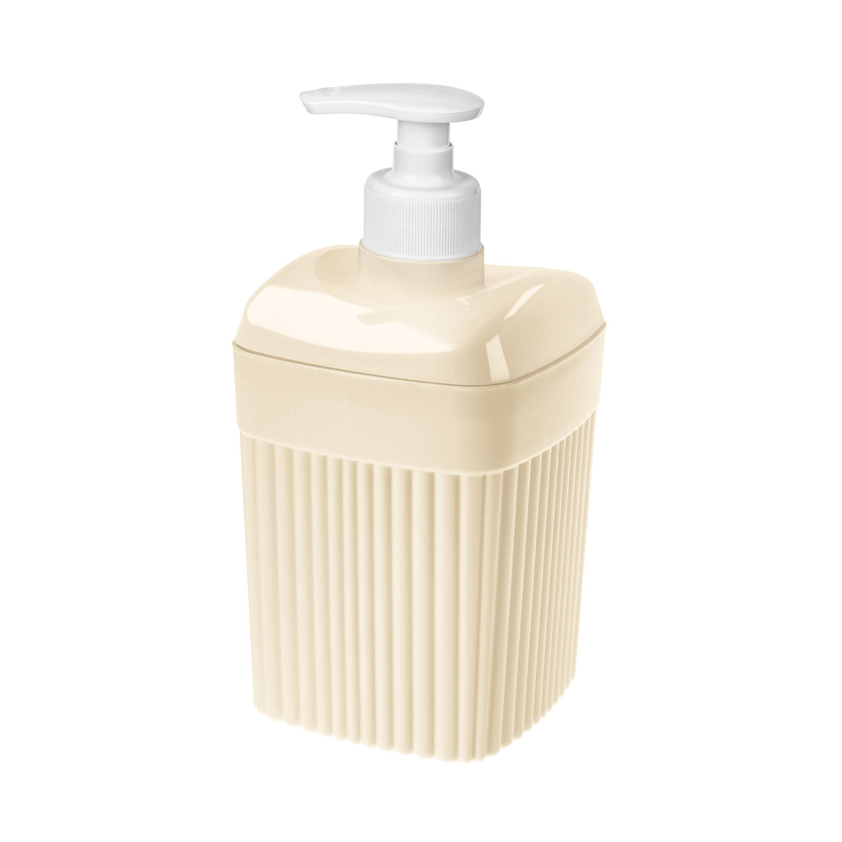 Дозатор для жидкого мыла "velvet" 90*90*177 мм, 0,65 л (бежевый) (1/9) "бытпласт"