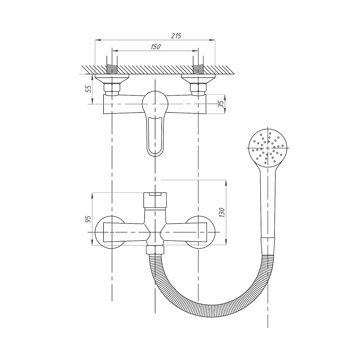 Смеситель для душа fzs-241-b101 (1/10) "fauzt"
