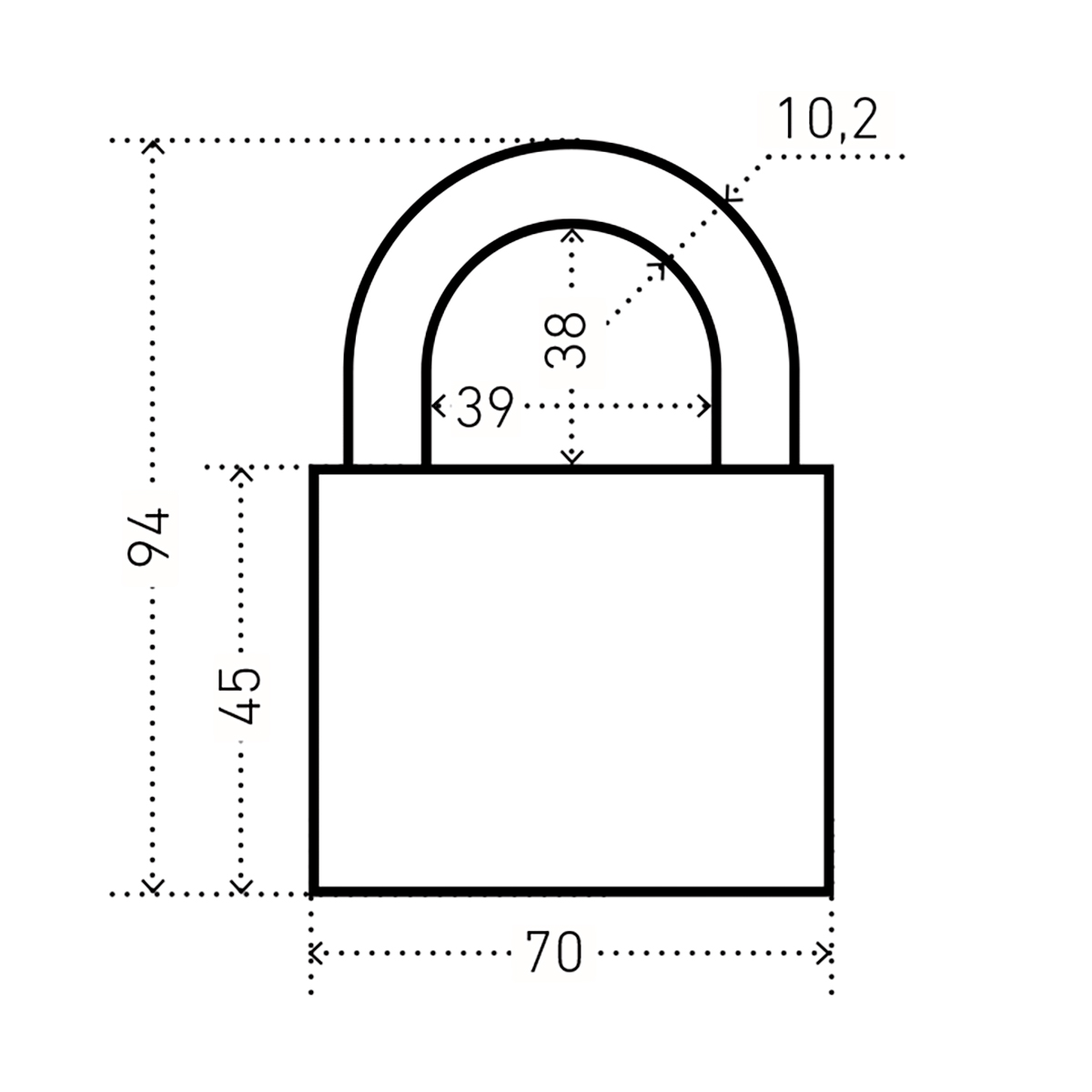 Замок навесной вс2с-701 10,5 мм (3 ключа) (1/6/24) "аллюр"