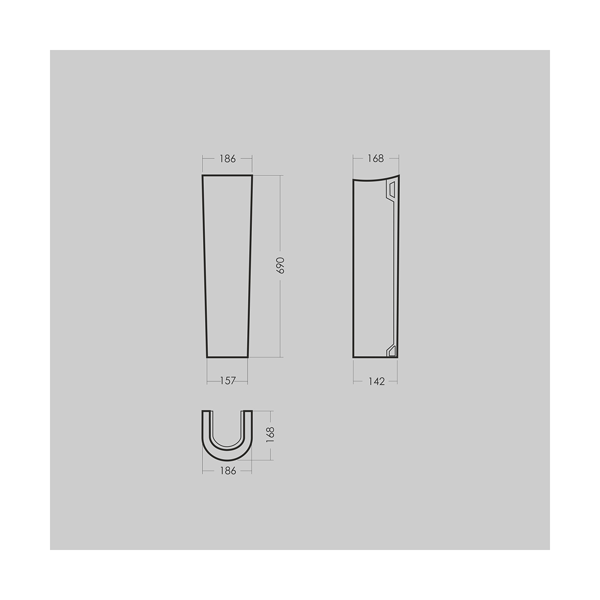 Раковина "classic" белая "sanita luxe"  wb.pd/classic/65-c/wht.g/s1