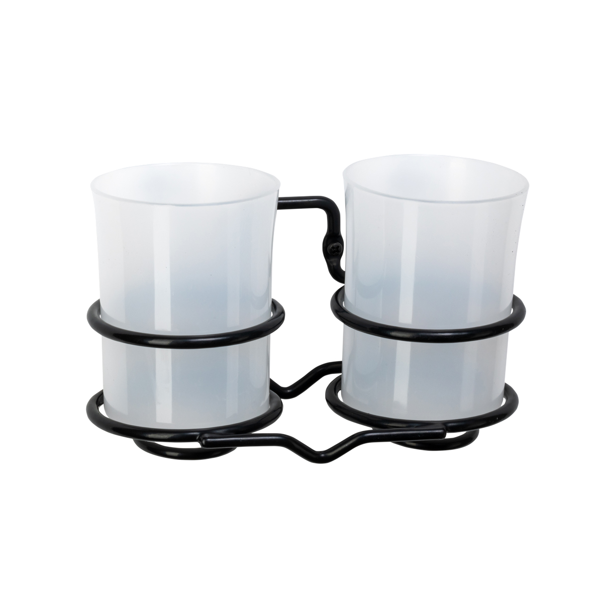 Стакан для ванной комнаты настенный двойной "trait" (черный) (1/36) "swensa" brw-19009-03