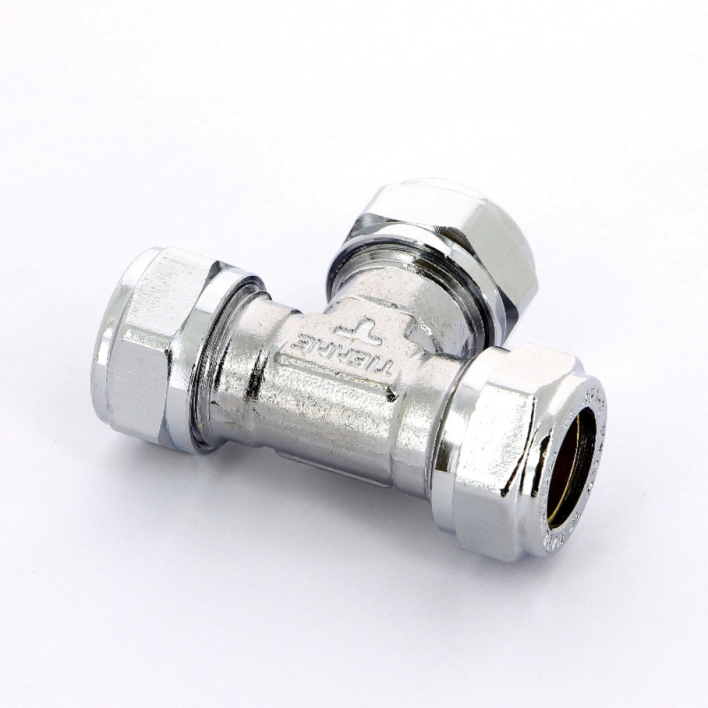 Тройник 12 х 12 х 12 обжим хром TIEMME