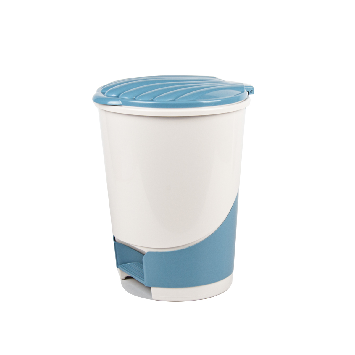 Ведро для мусора пласт. 10 л  с педалью (светло-бежев.) (1/2) "альтернатива" м1381