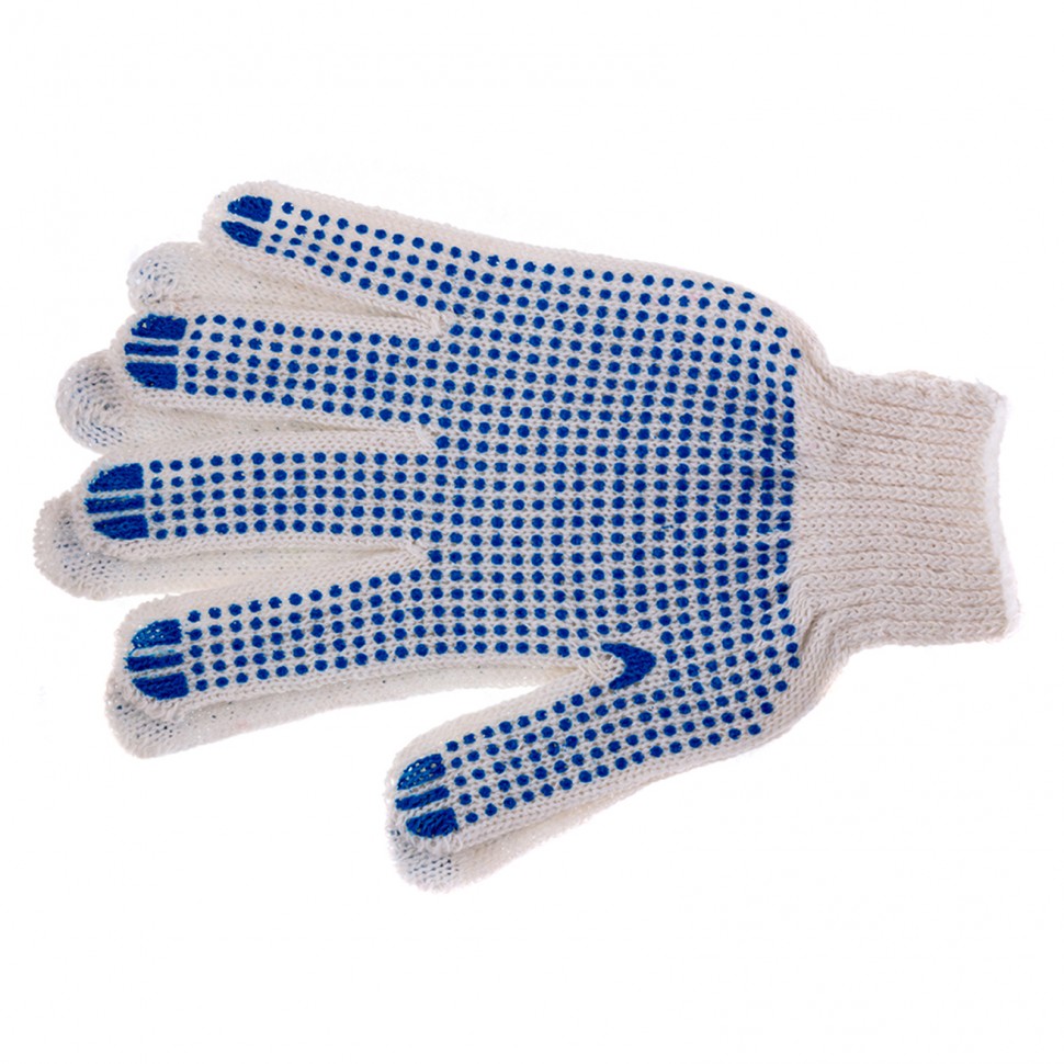 Перчатки х/б, ПВХ покрытие, "Точка", 7 класс (67772)