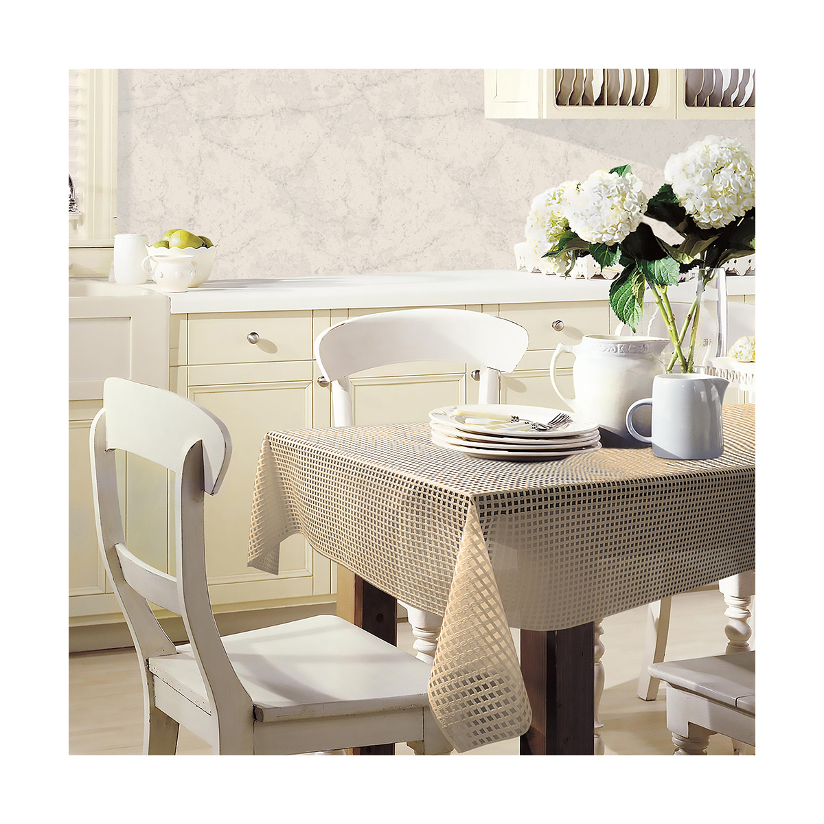 Скатерть пвх "элегия" 110*135 см (1/15) 001-beige