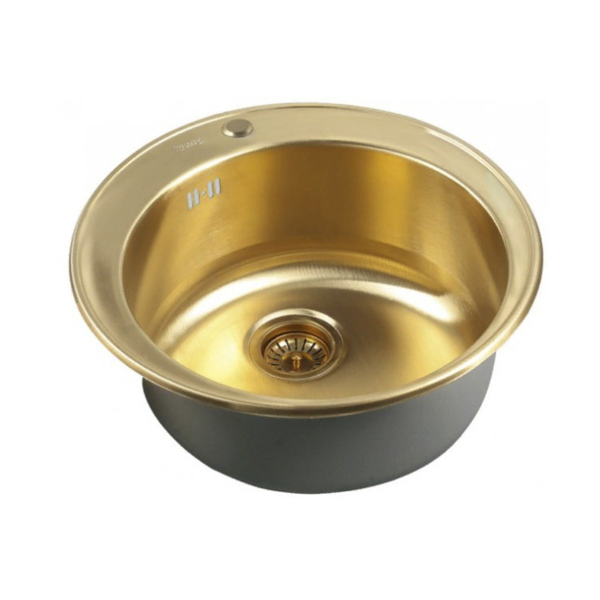 Мойка для кухни врезная нержав. szr-510/205-bronze d-510 мм (чаша d-400, глуб. 205 мм) "zorg"