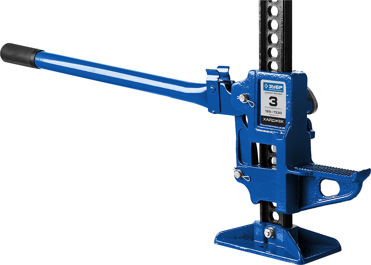 ЗУБР Хай-джек, 3 т, 125 - 1330 мм, реечный механический домкрат, Профессионал (43045-3-135)