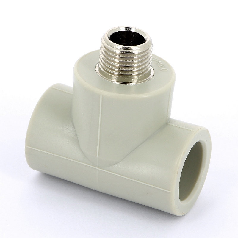 Тройник комб. 25 х 1/2" (НР) полипропилен PP-R FV-PLAST серый