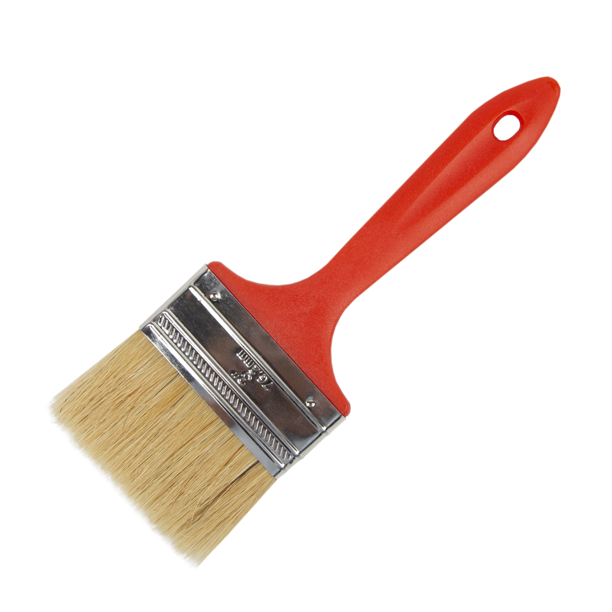 Кисть плоская №3 /75 мм  (12/360) натур.щетина, пласт.ручка "кедр"  007-4230