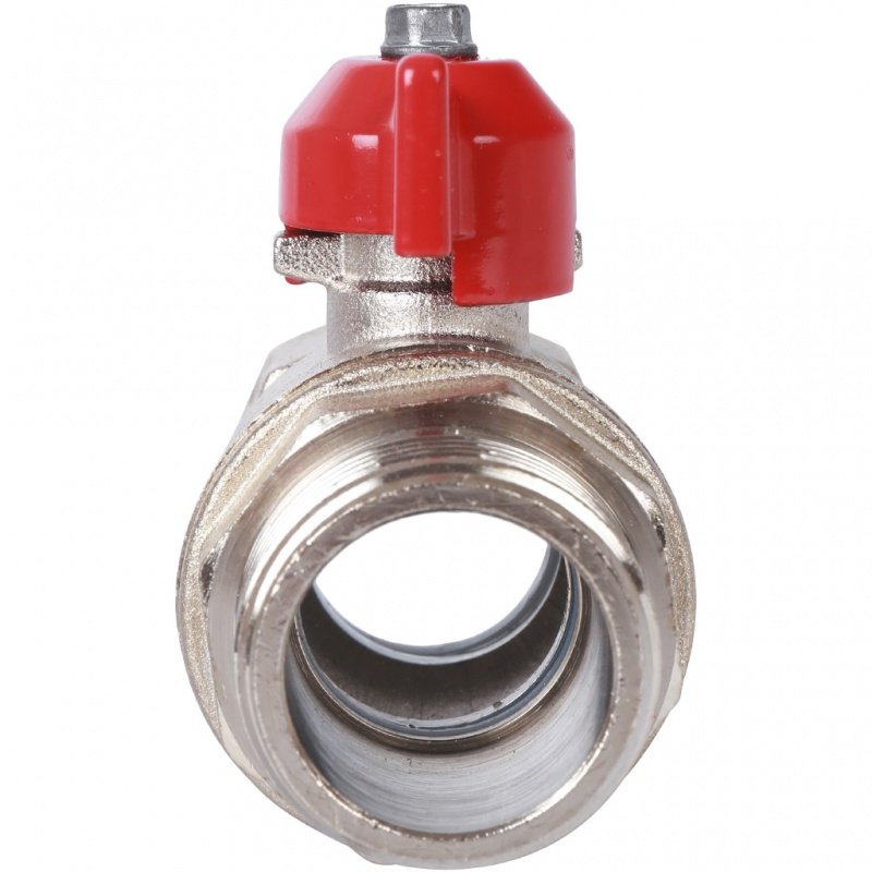 Кран шаровый STOUT ВН 1" стандартный проход, бабочка красная