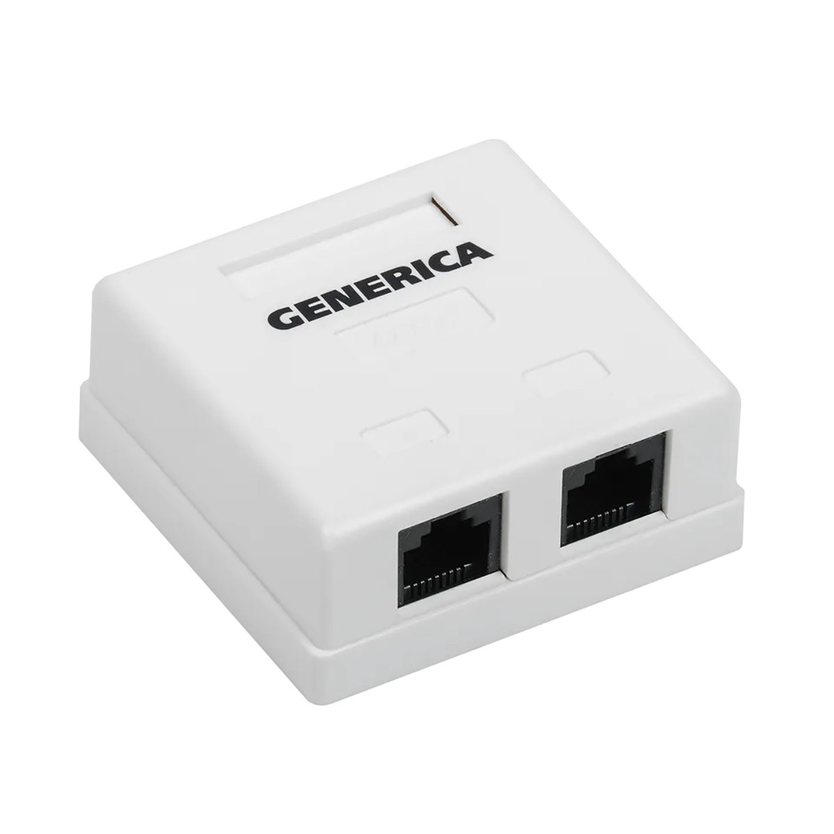 Розетка информационная настенная rj45 категория 5е utp, 2 порта (1/250) "generica"