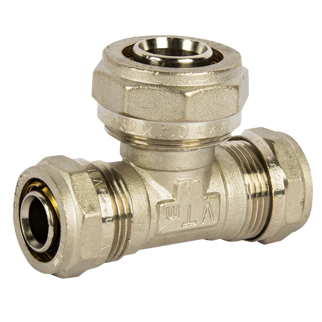 Тройник обжимной для металлополимерных труб 26 х 32 х 26 мм VALTEC