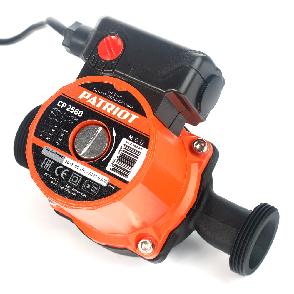 Насос циркуляционный cp-2560  40/68/100 вт (напор 6 м, шнур 0,9 м) (1) "patriot" 315302622