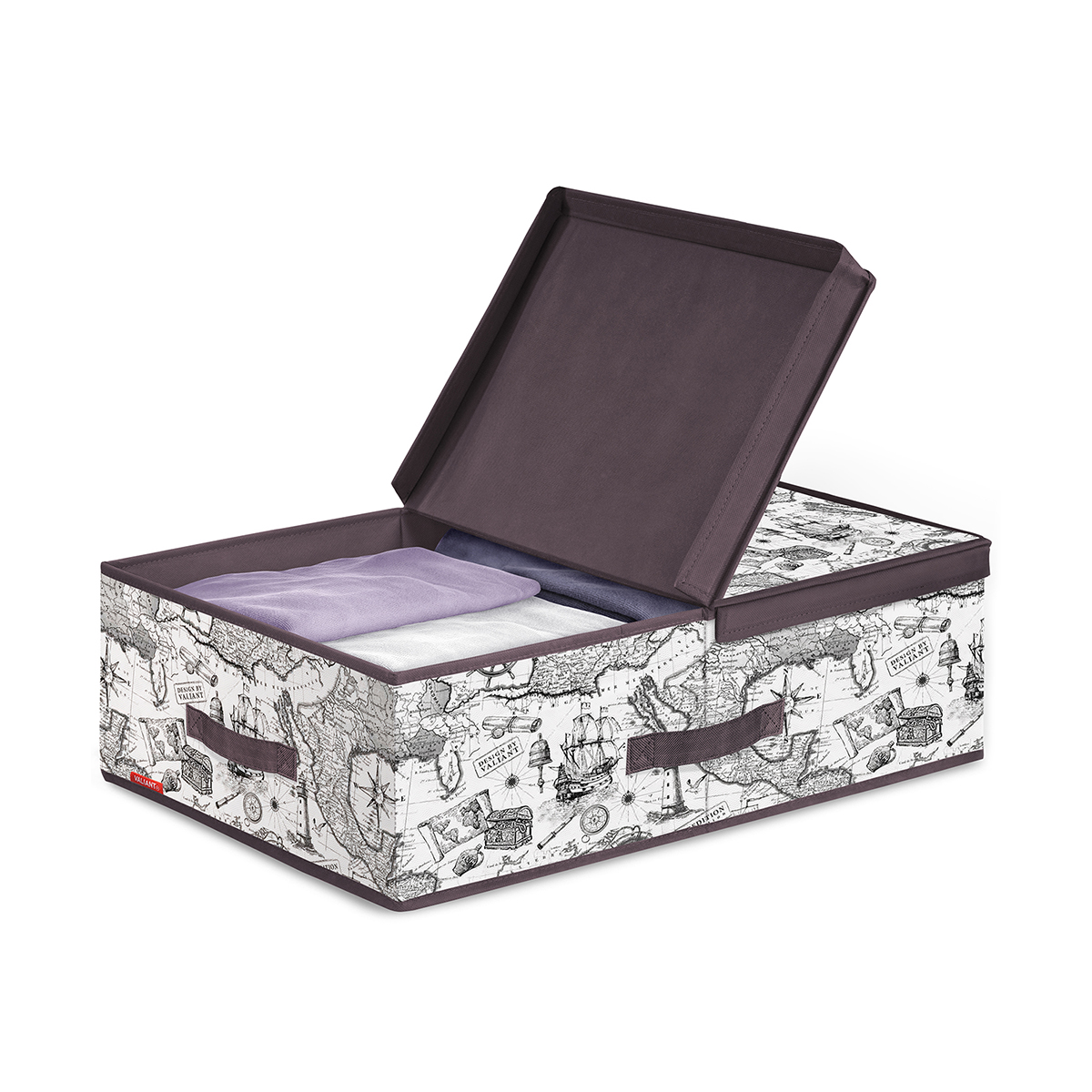 Короб для хранения "expedition" 58*40*18 см с двойной крышкой (1/12) "valiant" ex-box-ld