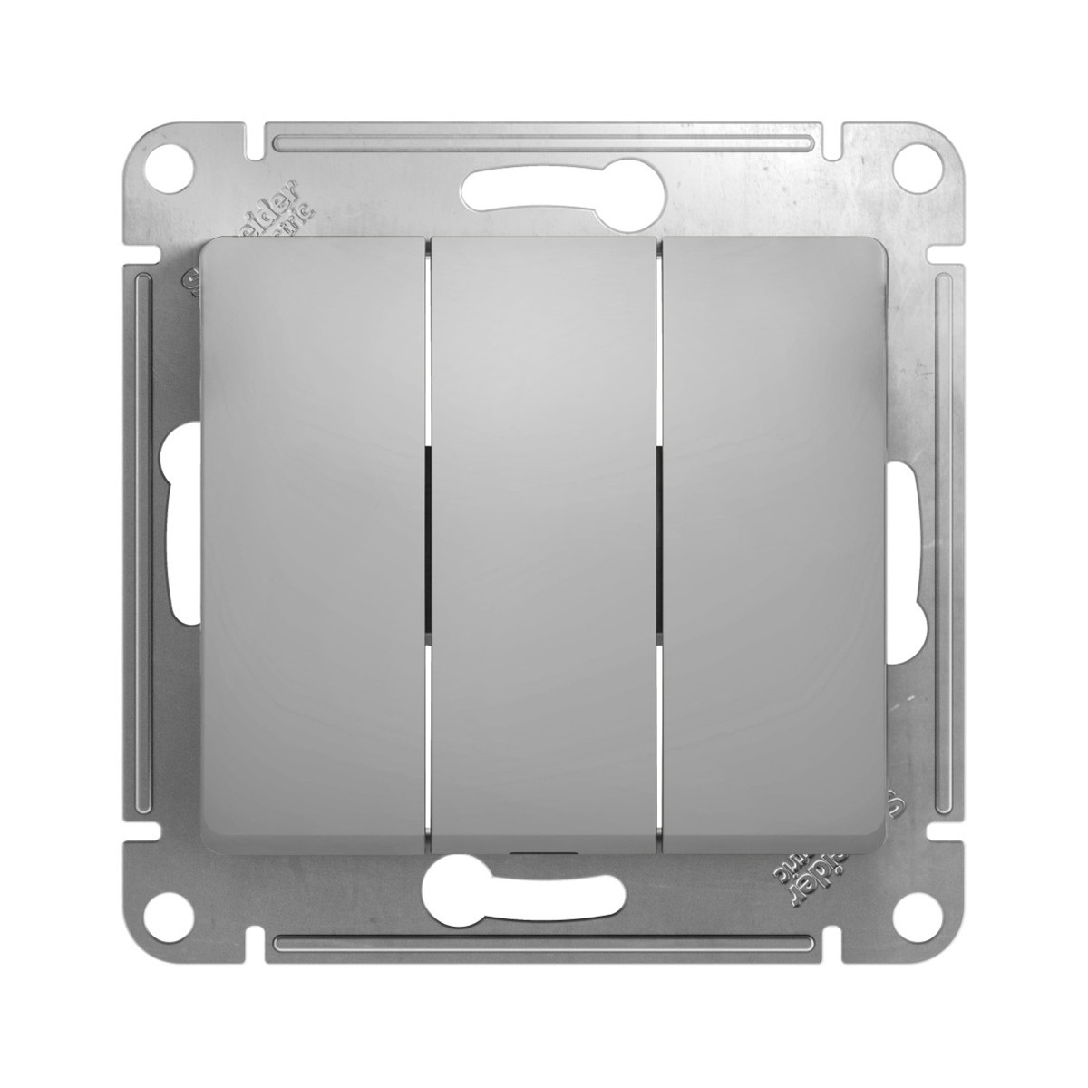 Выключатель "glossa" 3-х кл. (механизм) 10а, алюминий (1/20/160) "schneider"