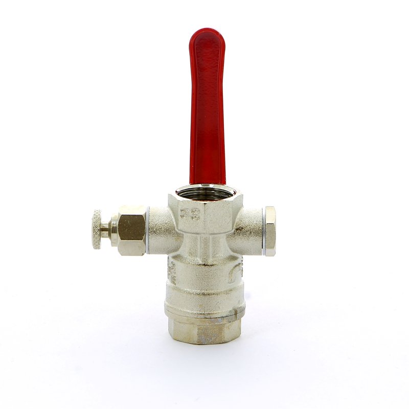 Кран шаровый ITAP 1/2'' ВВ ручка с заглушкой 1/4" и дренажным вентилем