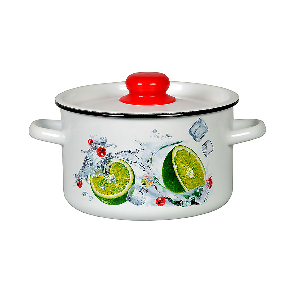 Кастрюля эмалиров. с крышкой декор. 7 л (1/2) "стальэмаль"  1с18с