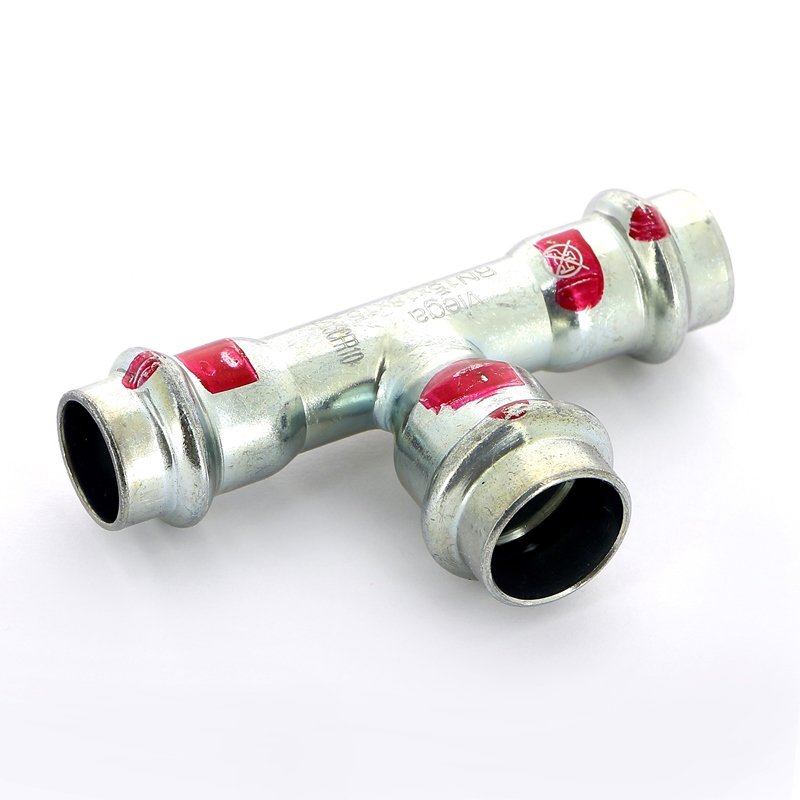 Тройник пресс 15x18x15 оцинкованная сталь Prestabo VIEGA